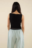 Russ Boatneck Lined Mesh Tank - Black