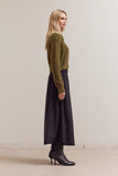 Button Up Collar Neck Cardigan - Dark Moss