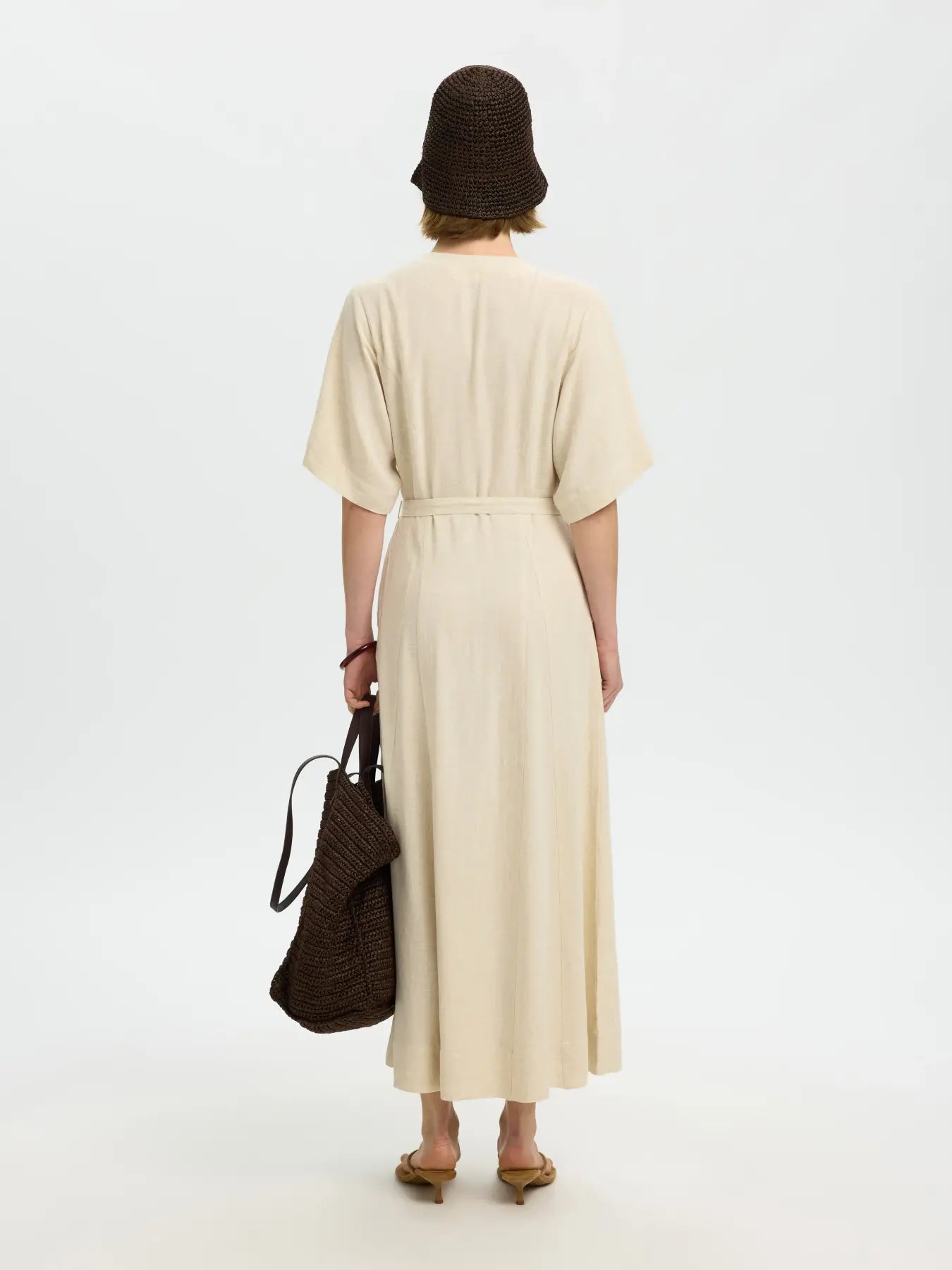 Viva Linen-Blend Dress - Sandshell