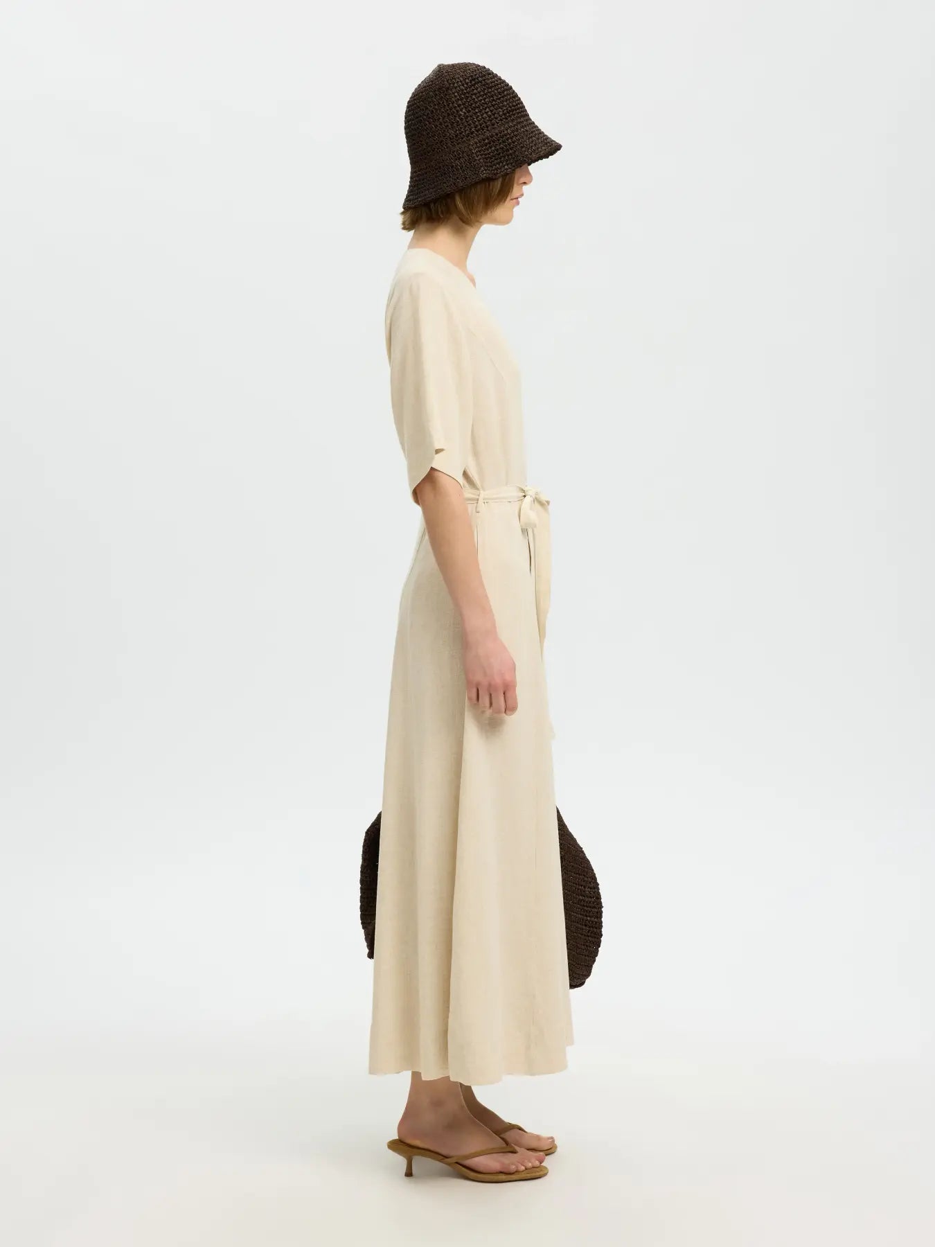 Viva Linen-Blend Dress - Sandshell