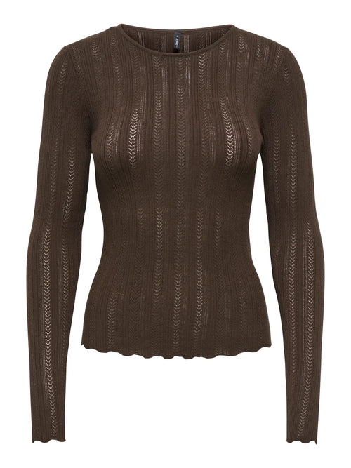 Aloha Pointelle O-Neck Knit Top