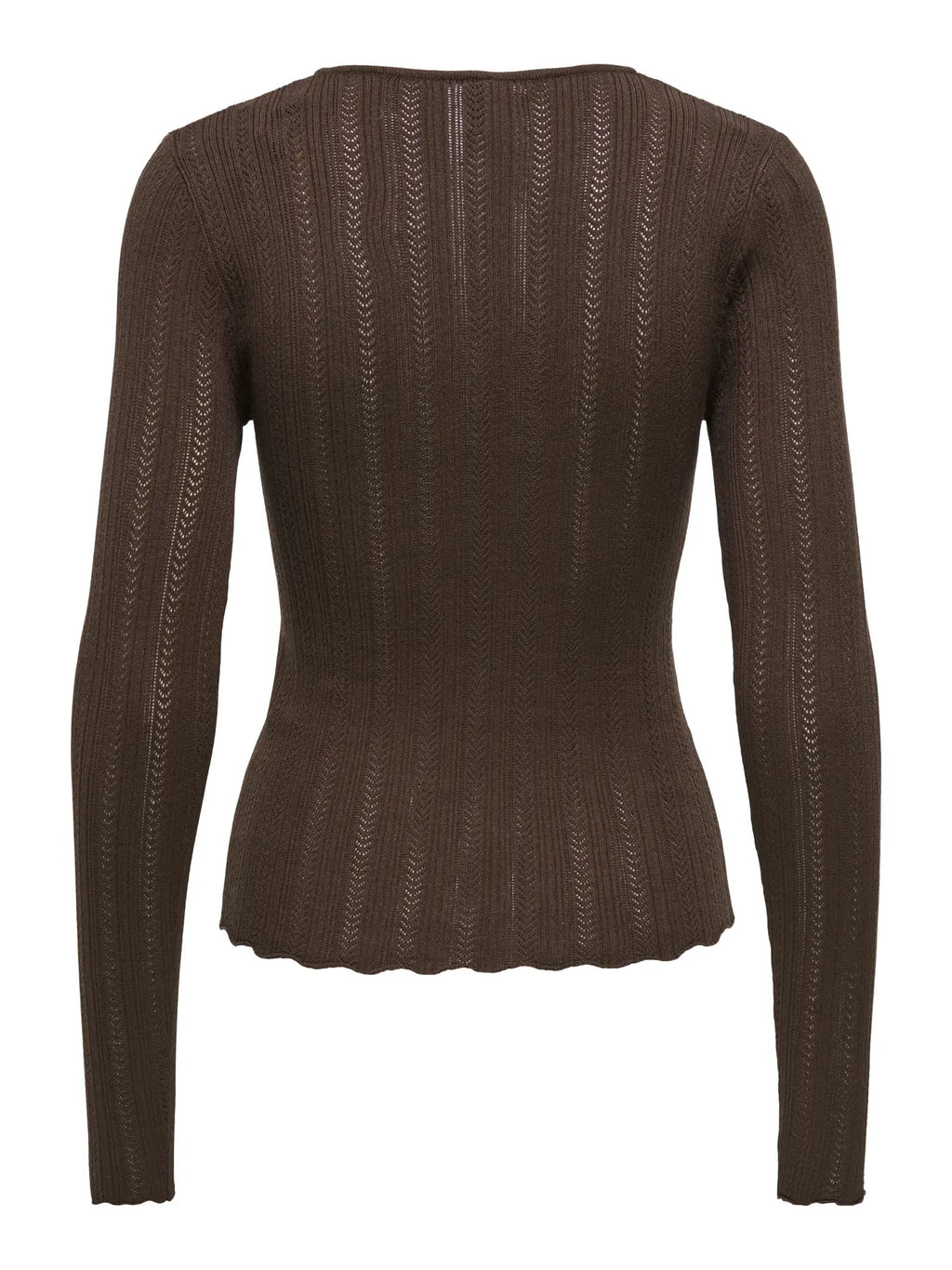 Aloha Pointelle O-Neck Knit Top