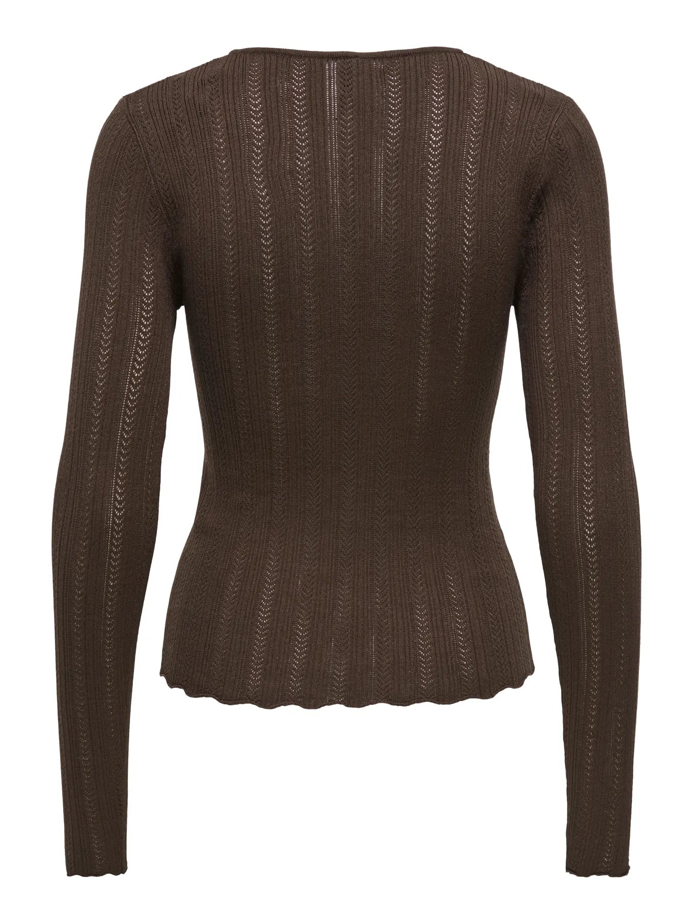 Aloha Pointelle O-Neck Knit Top