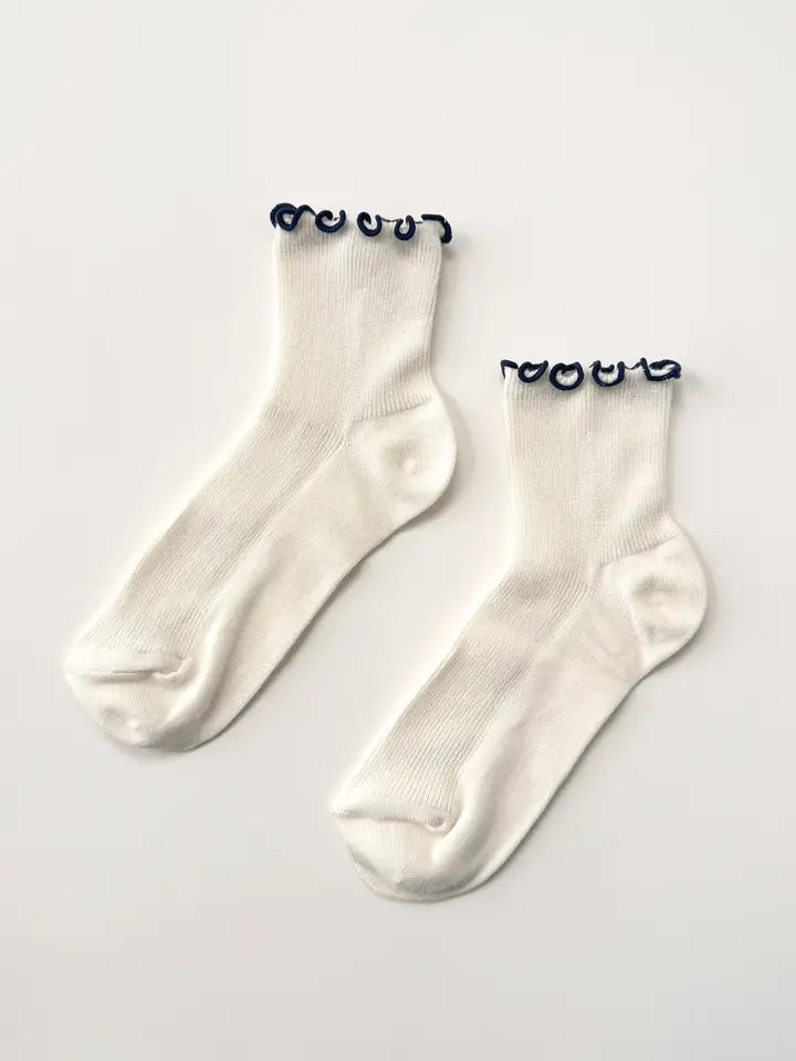 Petite Ruffled Modal Socks