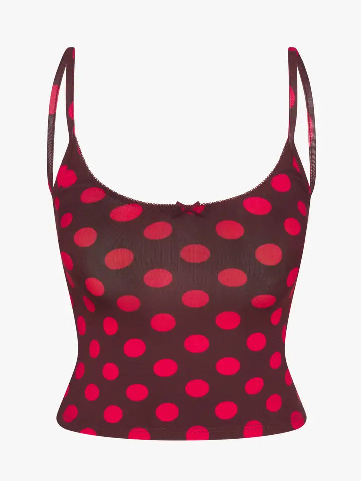 Scoop Back Cami - Scarlet Dot