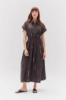 Cotton Print Shirt Dress - Kombu