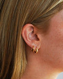 Rory Twist and Thick Hoop Earrings - Set of Two Hoops