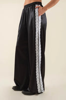 Nena Satin Lace Trim Track Pants