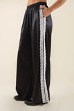 Nena Satin Lace Trim Track Pants