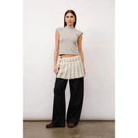 River Cap Sleeve Top - Grey Melange