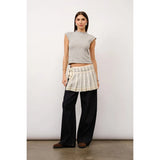 River Cap Sleeve Top - Grey Melange
