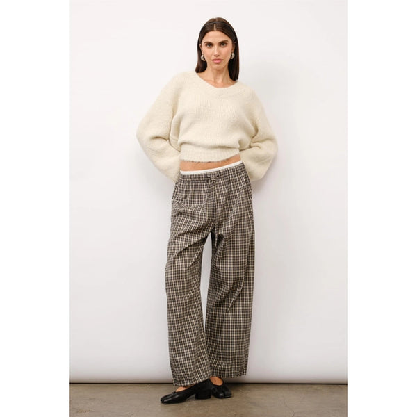 Dalia Double Waistband Plaid Lounge Pants