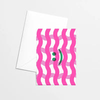 Emoji Happy Face Risograph Greeting Card