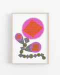 Fuzzy Flowers Risograph Print