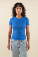 Garment Dyed 1x1 Rib Baby Tee - Blueberry