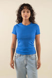 Garment Dyed 1x1 Rib Baby Tee - Blueberry