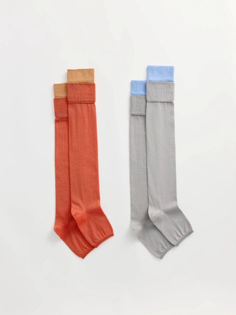 Layered Color Block Knee-High Socks