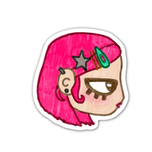 Pink Girl Sticker