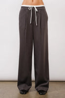 Jordyn Satin Waistband Trousers - Charcoal