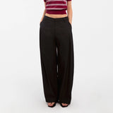Wide-Leg Tapered Tailored Trousers