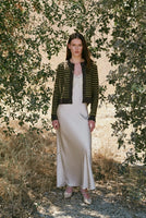 Striped Button Up Cardigan - Chestnut