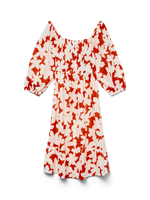 Dicthe 3/4 Square Calf Dress - Fiery Red Loa