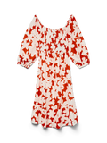 Dicthe 3/4 Square Calf Dress - Fiery Red Loa