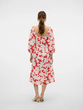 Dicthe 3/4 Square Calf Dress - Fiery Red Loa