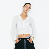 Henley Neck Slim Fit Long Sleeve Top