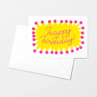 Happy Birthday Starburst Risograph Card