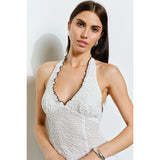 Elara Ruffle Trim Halter Top