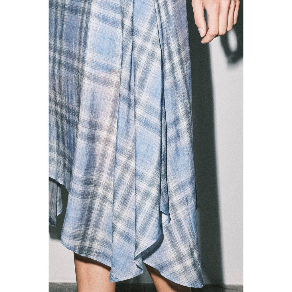Emily Plaid Asymmetric Wrap Skirt