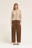 Poplin Cotton Loose Fit Pants - Tobacco