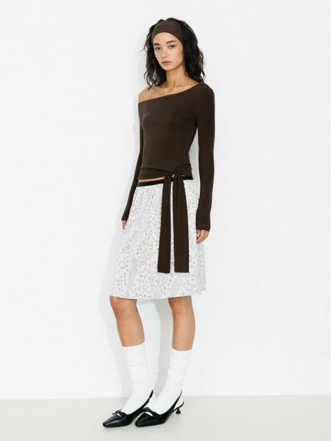 One-Shoulder Slim-Fit Top - Brown