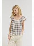 Plaid Eyelet Blouse - Natural