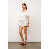 Thea Puff Sleeve Tie Front Top