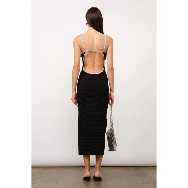 Amaris Black Knit Maxi Dress