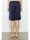 Lily Relaxed Fit Satin Long Shorts - Navy