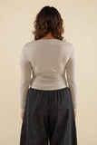Effie Shirred Waist Top - Mushroom