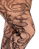 Botanical Net Tights - Black