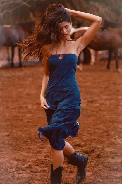 Keyhole Tube Dress - Oxford