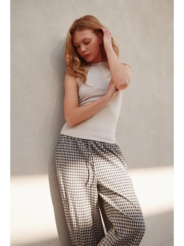 Relaxed Fit Eyelet Pants - Midnight