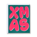 Xmas Pink and Green Holiday Notecard