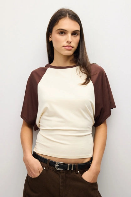 The Taylor Top - Cream/Brown