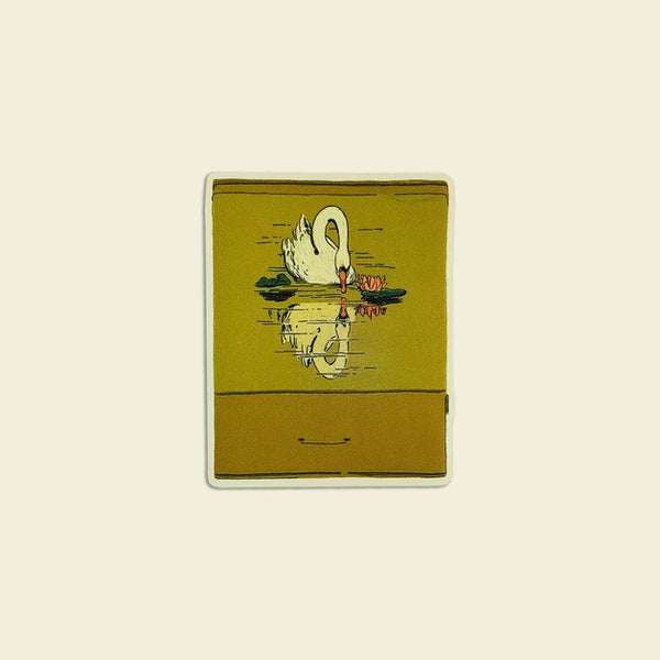 Vintage Swan Matchbook Sticker