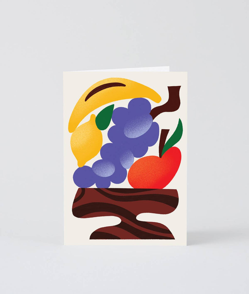 Fruit in Vase Embossed Greeting Card