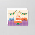 Happy Birthday Cat & Dog Greeting Card
