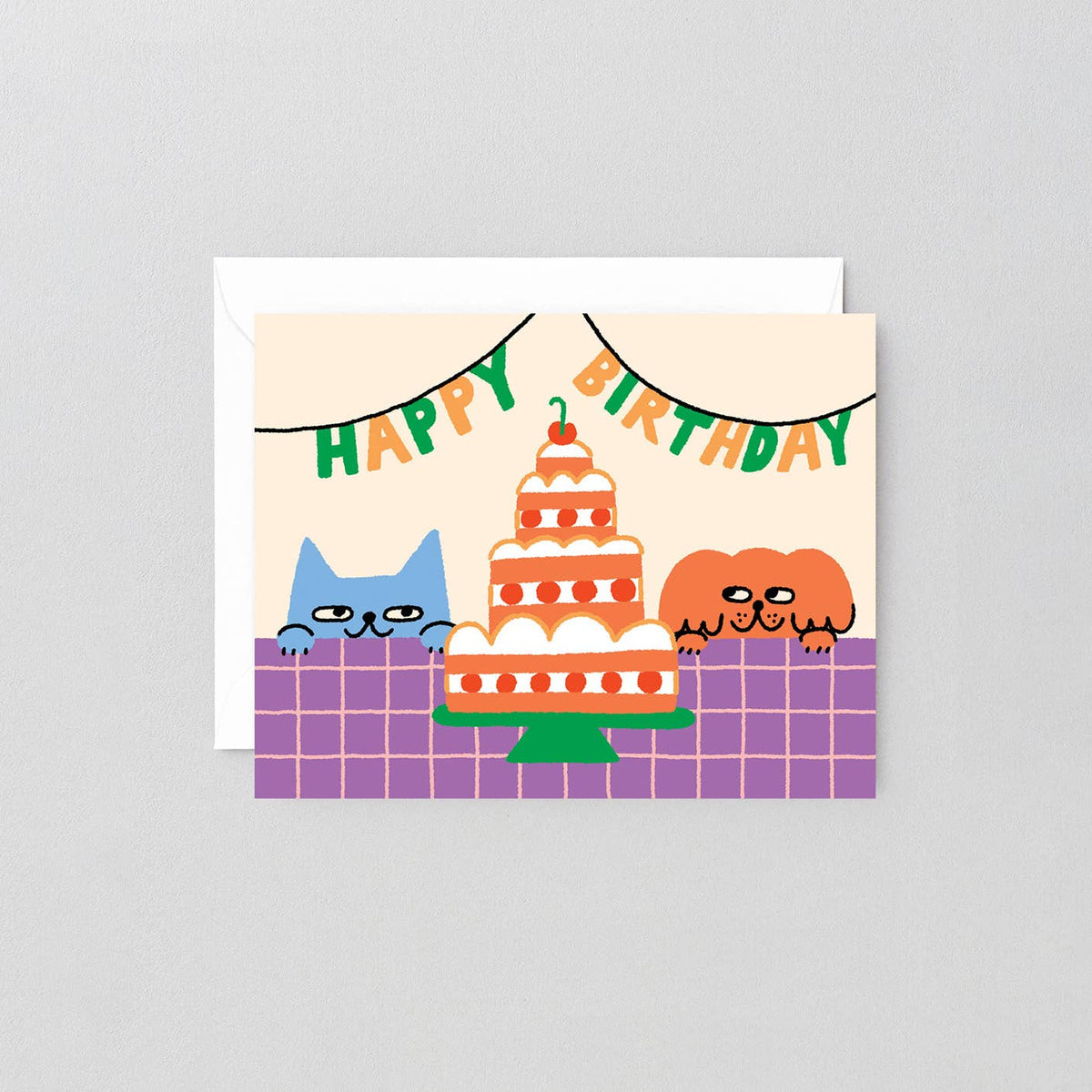 Happy Birthday Cat & Dog Greeting Card