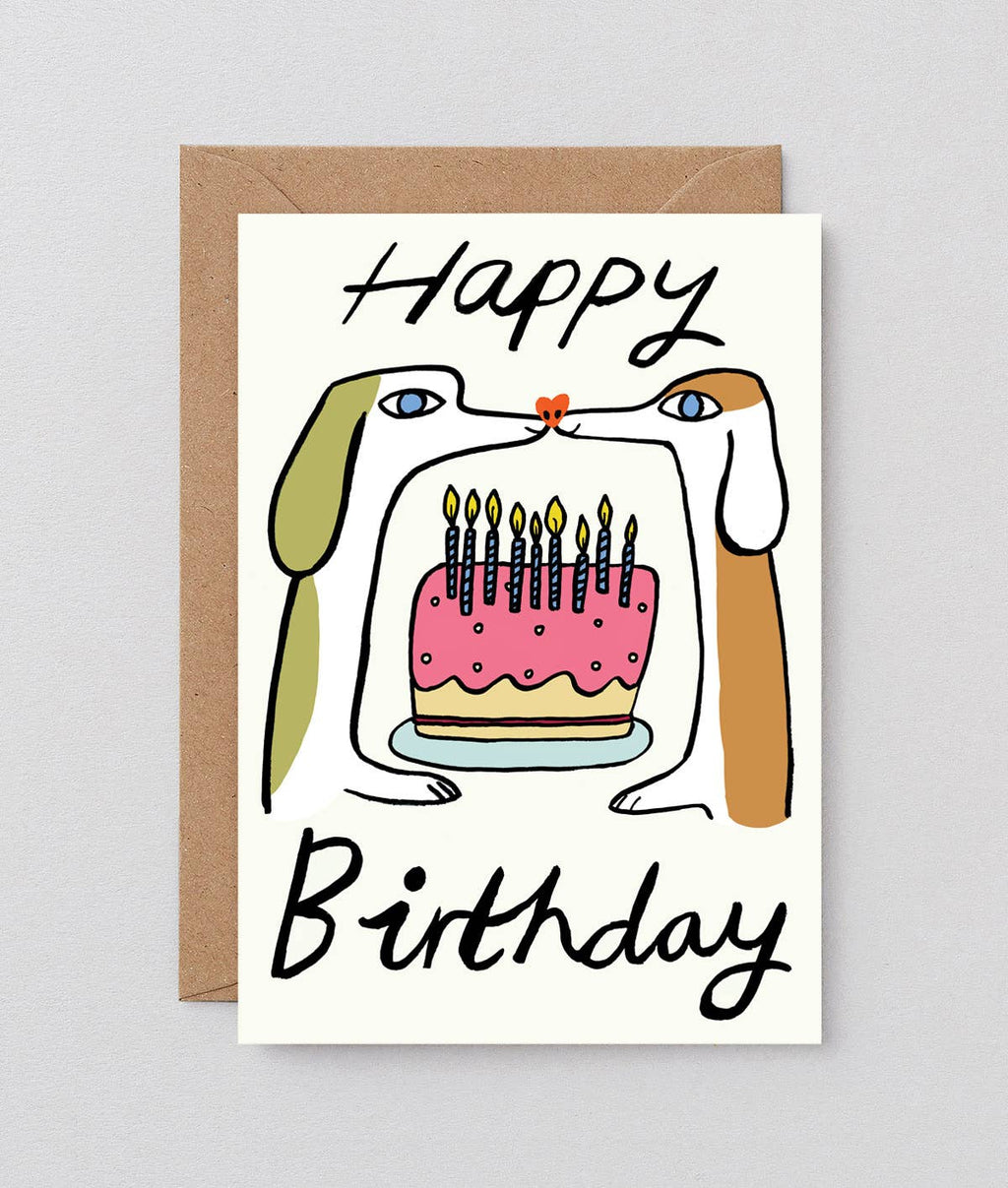 Happy Birthday Dogs Embossed Greeting Card
