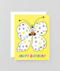 Happy Birthday Spotty Butterfly Greeting Card